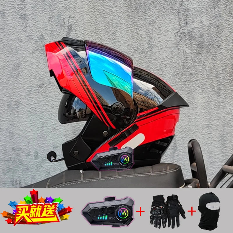 Motorcycle Bluetooth Helmet High Quality Flip Helmet Abs Full Face Motorcycle Helmet Racing Helmet Dot Approved