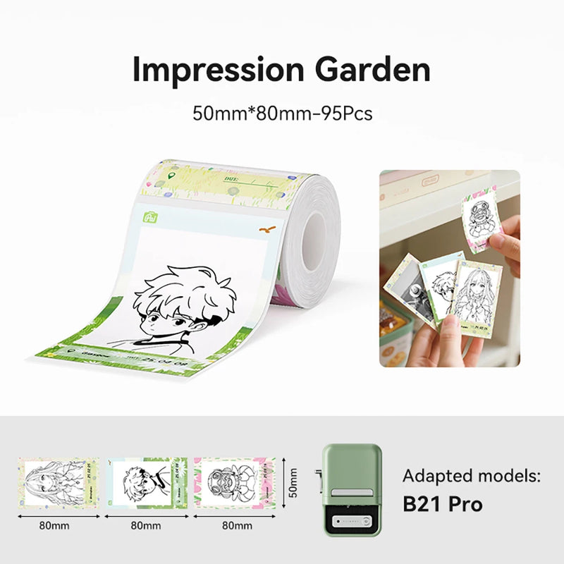 NiiMbot 300 DPI B21 Pro Thermal Printer Cardboard Label High-definition Photo Printing Sticker Photo Paper With Adhesive Backing