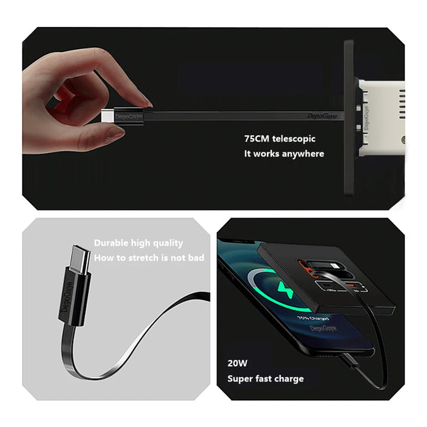 បន្ទះរន្ធដោតឆ្លាតវៃ USB C សកល 20W របស់ EU ជាមួយរន្ធដោតសាកលឿនប្រភេទ C ពីរ រន្ធសាកថ្មទូរស័ព្ទចល័តប្រភេទ C