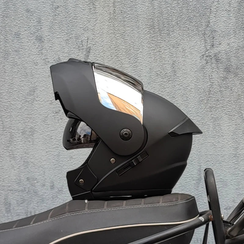 ORZ DOT Certification ORZ Motorcycle Helmet Double Lens Cross Section Helmet Safety Modular Flip Helm Unisex Helmet With Visor