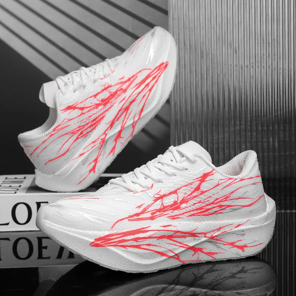 Men Women speed running shoes four season breathable thick-sole shock-absorbing casual sports shoes couple light racing sneakers