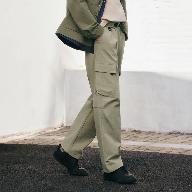 Semir Functional Pants Men Spring Loose Straight Leg Cargo Outdoor Big Pocket Textured Casual Comfortable Long Trousers