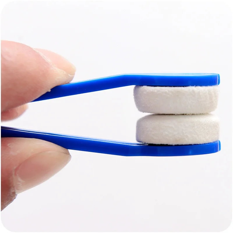 Suede Portable Glasses Cloth Handy Cleaning Wiping Tool with Clip Scratch-Free Lens Care