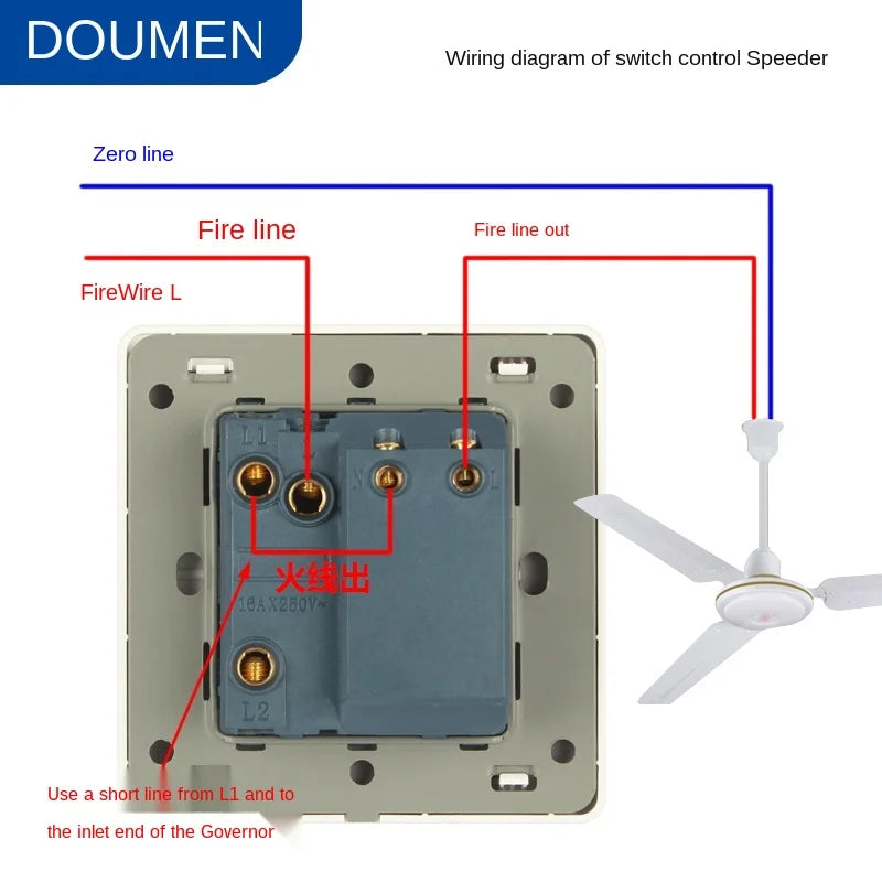 Electric Fan Stepless Knob Speed Control Switch, Ceiling Fan Governor, Light Switch with Speed Control, Switch Control Fan