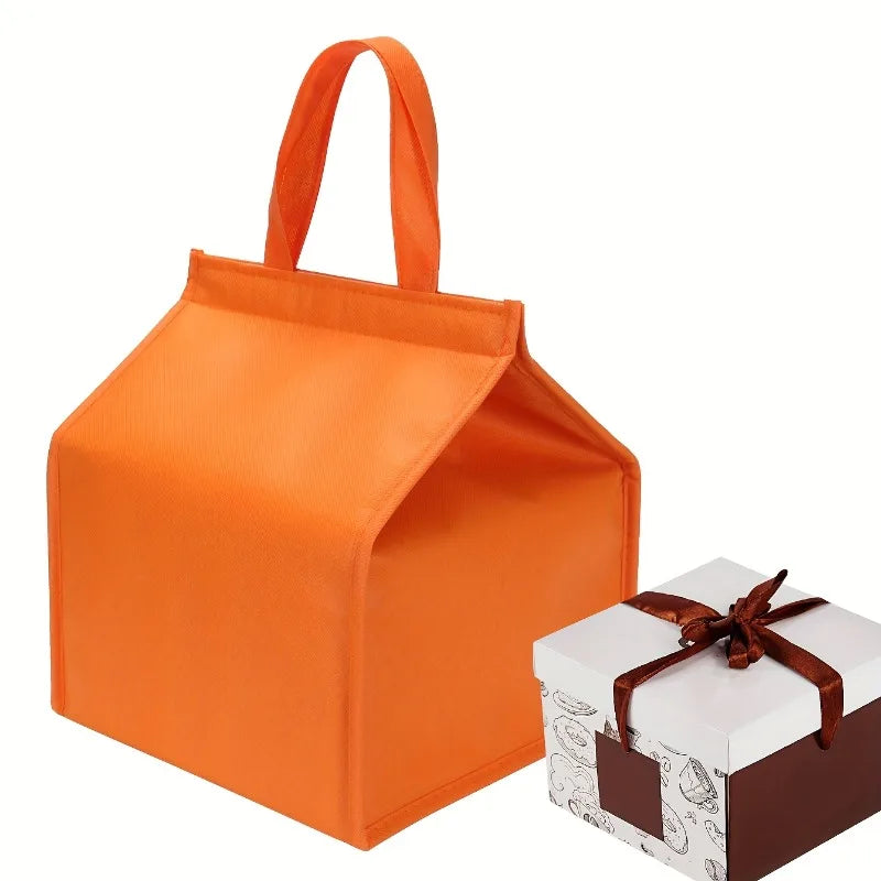 1pc Orange Cake Insulation Bag, Refrigerated Bag, Food Transportation Bag with 2 Sizes to Choose from,ice pack