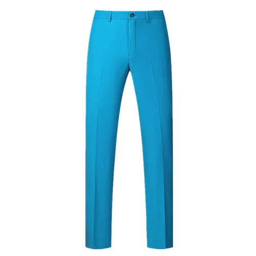 2026 New Men's Middle Waist Pants, 25 Color Choice, Elegant Office Men Trouser, Modest Green Pink Yellow Asian Size M-6XL