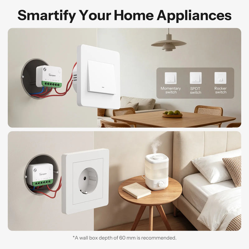 SONOFF MINI-ZB1GSP MINI ONE PM Zigbee Smart Switch 16A Max Energy & Electricity Bill Tracking Load Apple Home Via Matter Bridge