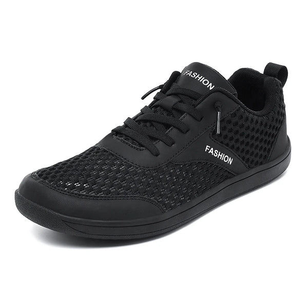 Men Wide Toe Box Breathable Mesh Slip on Sneakers Lightweight Non Slip Flat Walking Shoes Elastic No Tie Laces Summer Casual