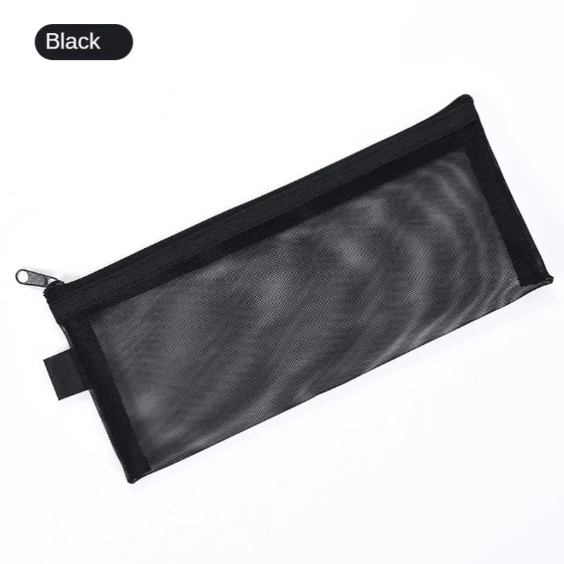1pc Transparent Mesh Cosmetic bag with Zipper Closure, Lightweight Installation Portable Organizer Travel, Cosmetic bag.