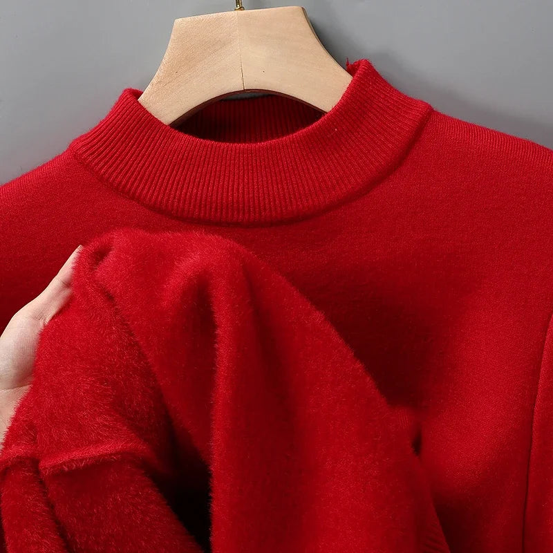 2026 Men's Solid Color Half Turtleneck Knitwear Sweater Mock Neck Pullover Casual Autumn Winter Sweatshirt Brand Mens Clothing