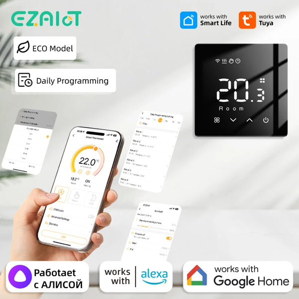 Smart WiFi Thermostat Tuya Water/Gas Boiler Electric Floor Heating Programmable Remote Temperature Controller Voice Google Home