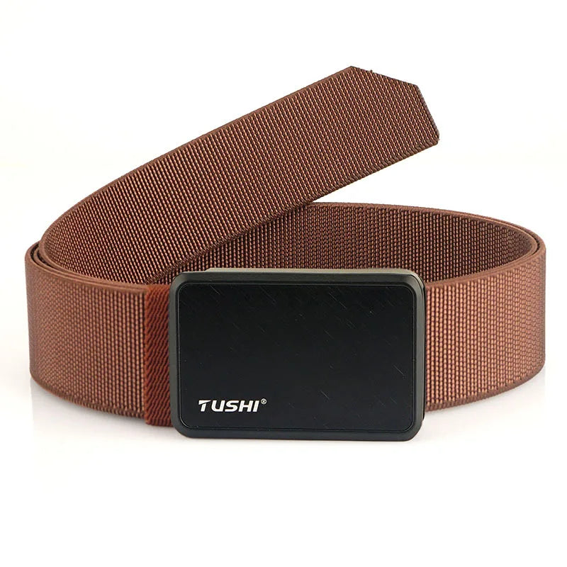 2026 New Aluminum Alloy Buckle Tactical Belt Elastic Material Woven Belts Stylish Casual Girdle for Young Men