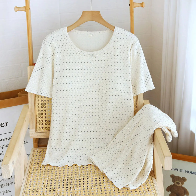 New Chest Pads Sleepwear Women's Pajamas Set Night Wear for Ladies Comfort for Homewear Short Sleeve Pajamas Women Summer Suit