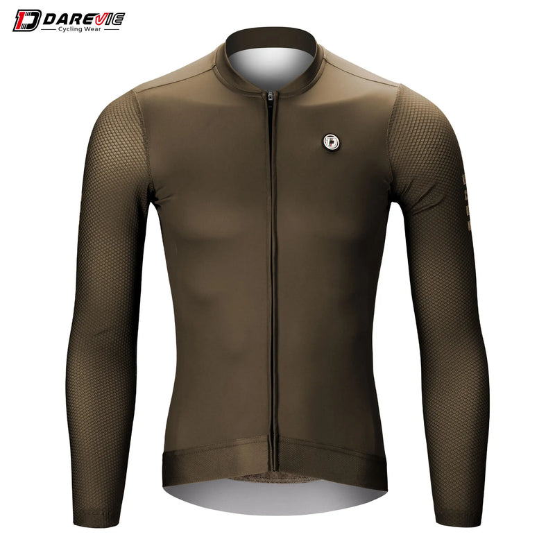 អាវយឺតជិះកង់ DAREVIE ដៃវែង Pro Aero ទំហំតូច 3D Bubble Mesh អាវយឺតជិះកង់បុរសស្ត្រីអាចដកដង្ហើមបានសម្រាប់បុរសជិះកង់ Maillot