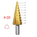 4-12 4-20 4-32 MM HSS Titanium Coated Step Drill Bit High Speed Steel Metal Wood Hole Cutter Cone Drilling Tool 4-20 Round handle