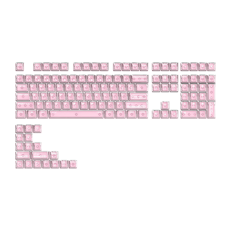 Akko 126 Keys Keycap Set Quantum Horizon Cherry Profile Double Shot High-Transparency PC Mirror-Electroplated Keycaps for ANSI