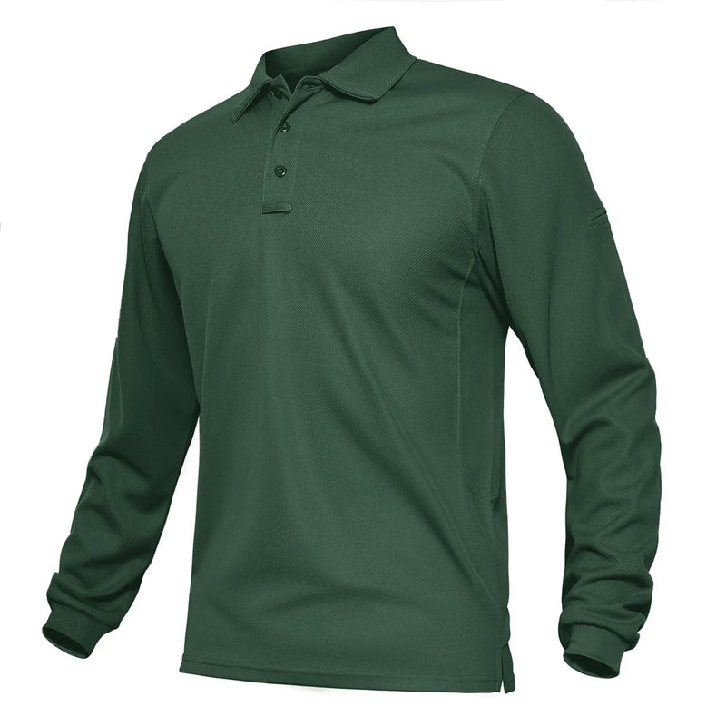 TACVASEN Summer Long Sleeve Performance Quick Drying Polos T-shirts Mens Office Shirt Golf Team Work Shirts Casual Tops