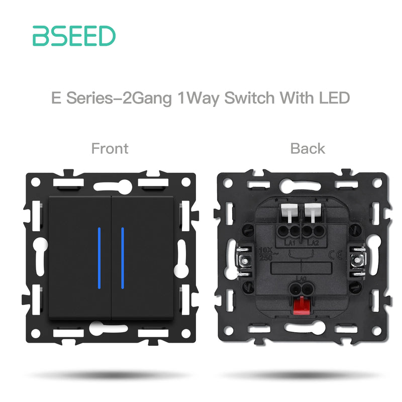 BSEED Wall Button Switch 1/2Gang Part 65W Wall Socket Module Part Internet TV Telephone Socket Glass Frame DIY Function Part