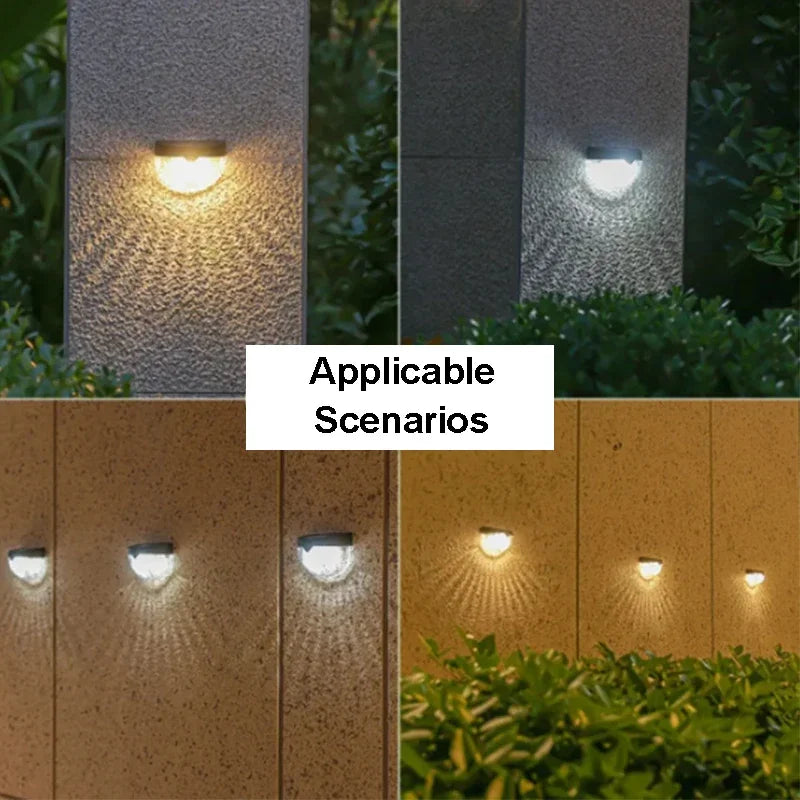 Solar Powered Outdoor Lights IP44 Waterproof Garden Decorative Solar Fence Lamp for Porch Yard Garden Fence Path