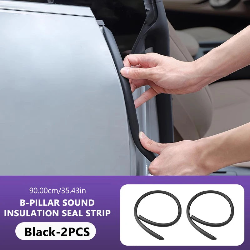 SEAMETAL Car Door Edge Scratch Protector Strip B Pillar Rubber Moulding Trim Protection Side Adhesive Sealing Guard Stickers