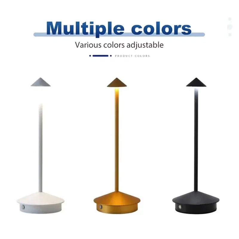 Cordless Table Lamps Rechargeable LED Desk Lamp Outdoor Waterproof Portable Touch Dimmable NightLight for Restaurant DiningHome