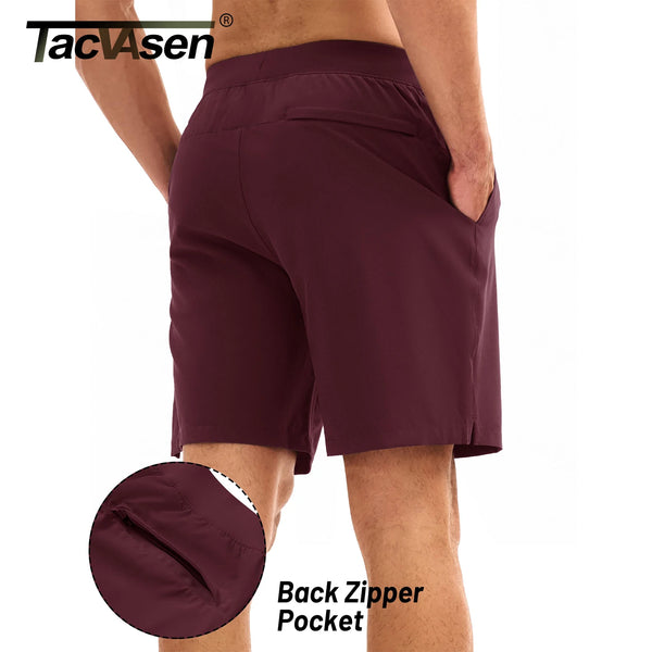 TACVASEN Men's UPF 50+ Athletic Running Shorts 8 inches Quick Dry Lightweight Workout Gym Sports Hiking Shorts with 3 Pockets