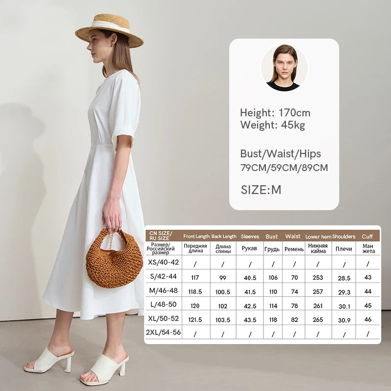 AMII Office Lady Summer Dress Women 2026 New Round Neck Short Sleeve Strap Backless Solid A-line Dresses Female Fashion 12542151