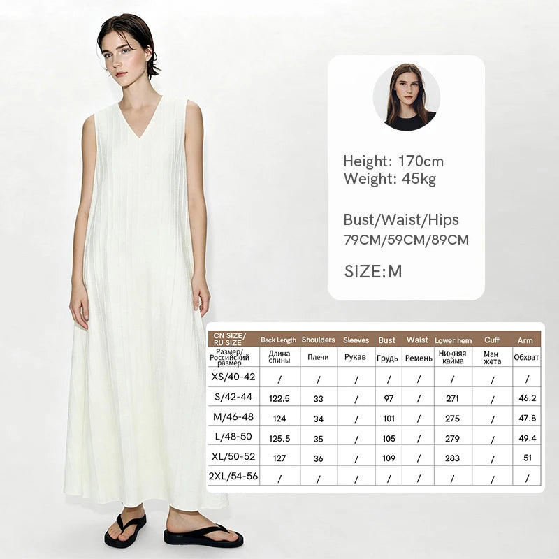 Amii Women's Casual Dresses 2026 Summer V Neck Belted Fringed Jacquard Elegant Sleeveless A-Line Midi Dress For Women 12652075
