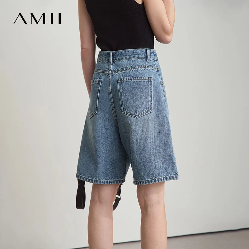 ខោខូវប៊យខ្លី AMII សម្រាប់នារី ម៉ូតថ្មី ខោជើងវែងកប្បាស ម៉ូតទាន់សម័យ រចនាបែបហោប៉ៅ ខោខូវប៊យខ្លី 12542205