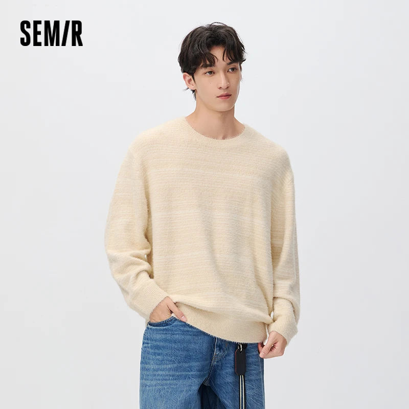 អាវយឺតប៉ាក់ Semir សម្រាប់បុរស កមូល ស្រាល ទន់ ពាក់ប្រចាំថ្ងៃរដូវរងាថ្មី ឆ្នាំ២០២៦ ស្ទីលទីក្រុង ធម្មតា សម្លៀកបំពាក់ប្រចាំថ្ងៃ