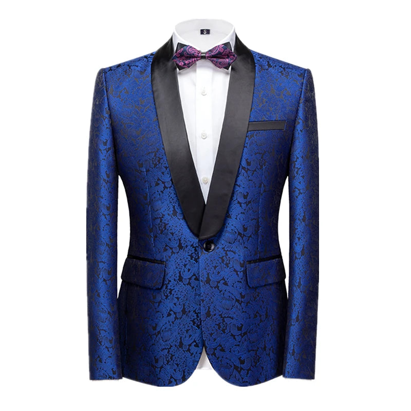 2026 New Men's Pink Embroidered Suit Jacket, Wedding Party Dress Coat, Fashionable Slim Male Blazers, Asian Size M-5XL 6XL