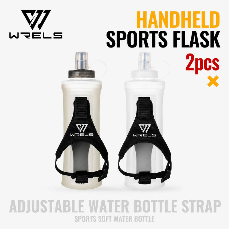 WRELS TPU Soft Water Bottle BPA Free Hydration Flask Running Cycling Hiking Outdoor Squeeze Collapsible Handheld Sports Kettle