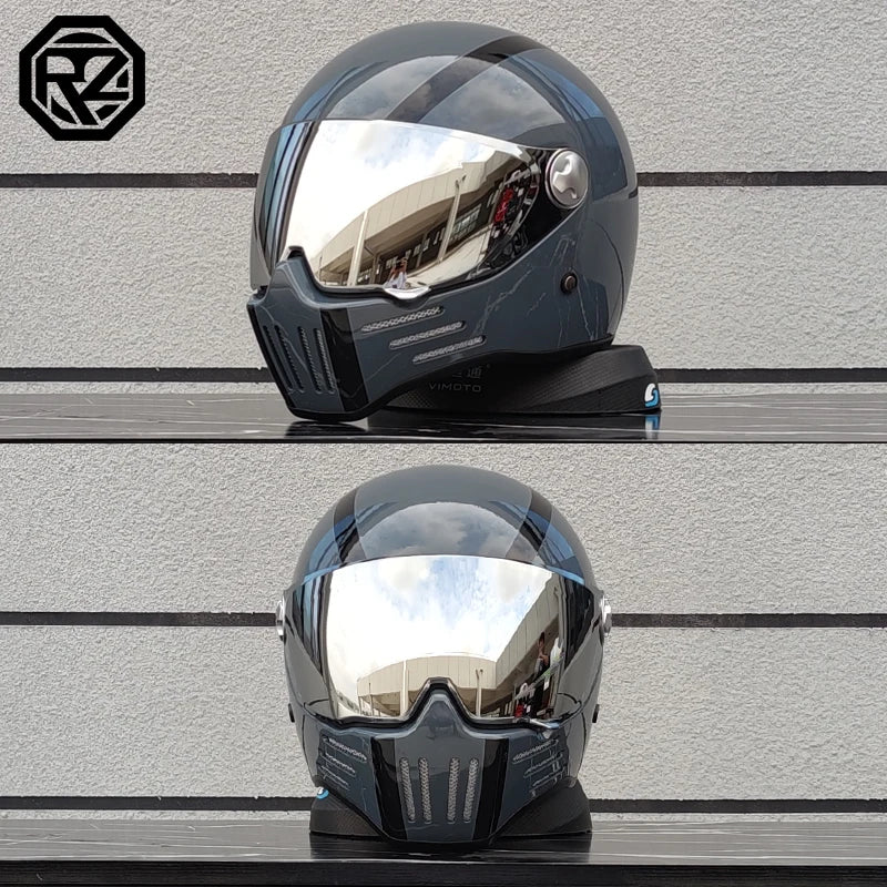 Retro motorcycle helmet ABS Light cruiser full coverage helmet for men and women DOT approved