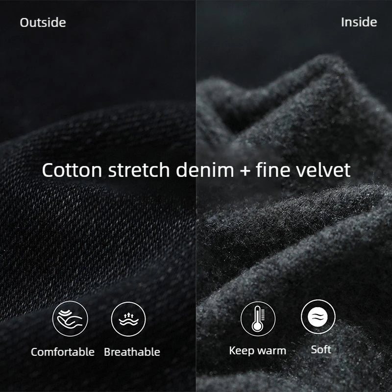 AMII Women's Jeans 2026 Winter New Slim Cotton Warm Versatile Women Denim Pants Solid Black Retro Casual Ladies Pants 12544116