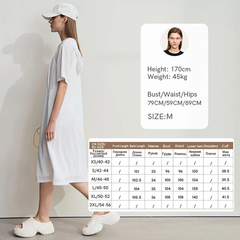រ៉ូប Amii Minimalism សម្រាប់នារី រដូវក្តៅ ឆ្នាំ២០២៥ រ៉ូបការិយាល័យថ្មី ពណ៌សុទ្ធ ស្បៃក្រណាត់ ធម្មតា រលុង ស្រាល ស្រួលពាក់ 12542194