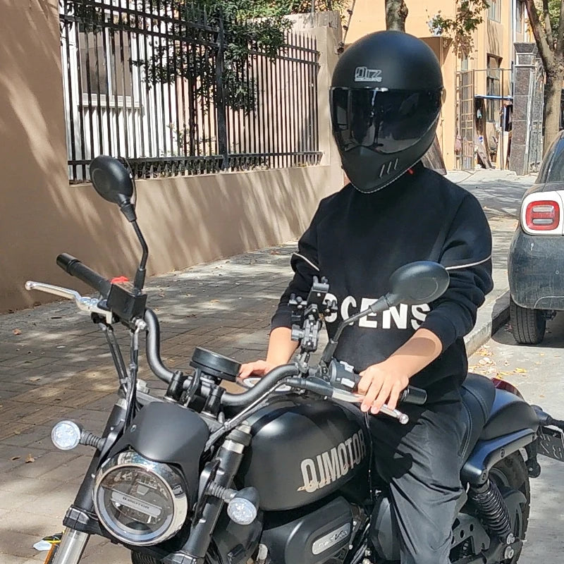 ORZ-MY83 Retro motorcycle helmet, retro coffee racing, full face, DOT certification, JET