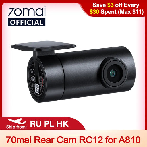 70mai Rear Cam RC12 for 70mai Dash Cam 4K A810 Car DVR Rearview Cam Support Parking Recording