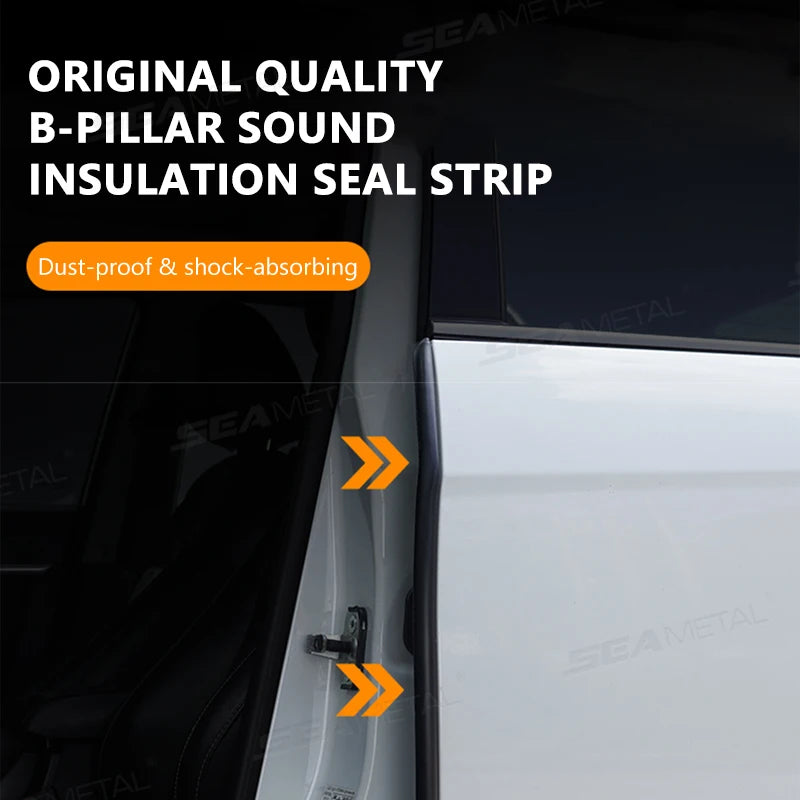SEAMETAL Car Door Edge Scratch Protector Strip B Pillar Rubber Moulding Trim Protection Side Adhesive Sealing Guard Stickers