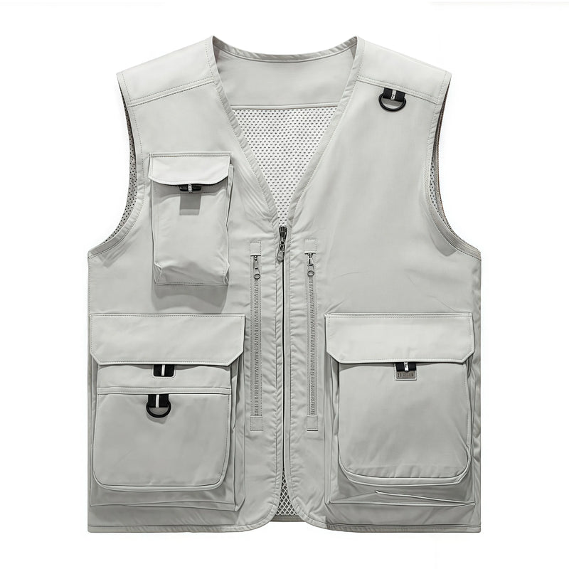 Multi-pocket high-end  Work and leisure vest 12 Fashion colors Summer outdoor fishing lightweight vest  custom logo printed