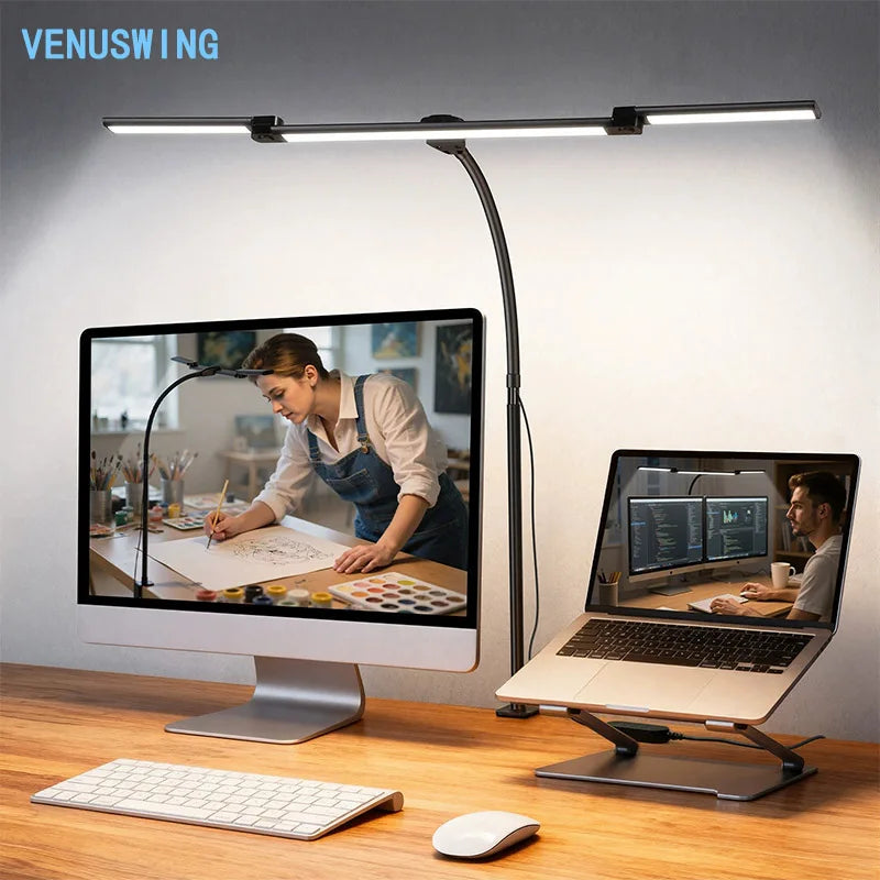 ចង្កៀងតុក្បាលបី ចង្កៀង LED ចង្កៀងតុកុំព្យូទ័រ ចង្កៀងភ្ជាប់អេក្រង់កុំព្យូទ័រ ចង្កៀងថែរក្សាភ្នែក ចង្កៀងតុសម្រាប់សិក្សានៅផ្ទះ