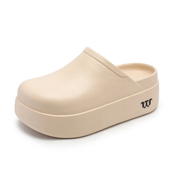 Summer Slides Thick Soles Bottom Platform Slippers Women Height Increase Slippers Cover Toes Sandals EVA Soft Comfortable