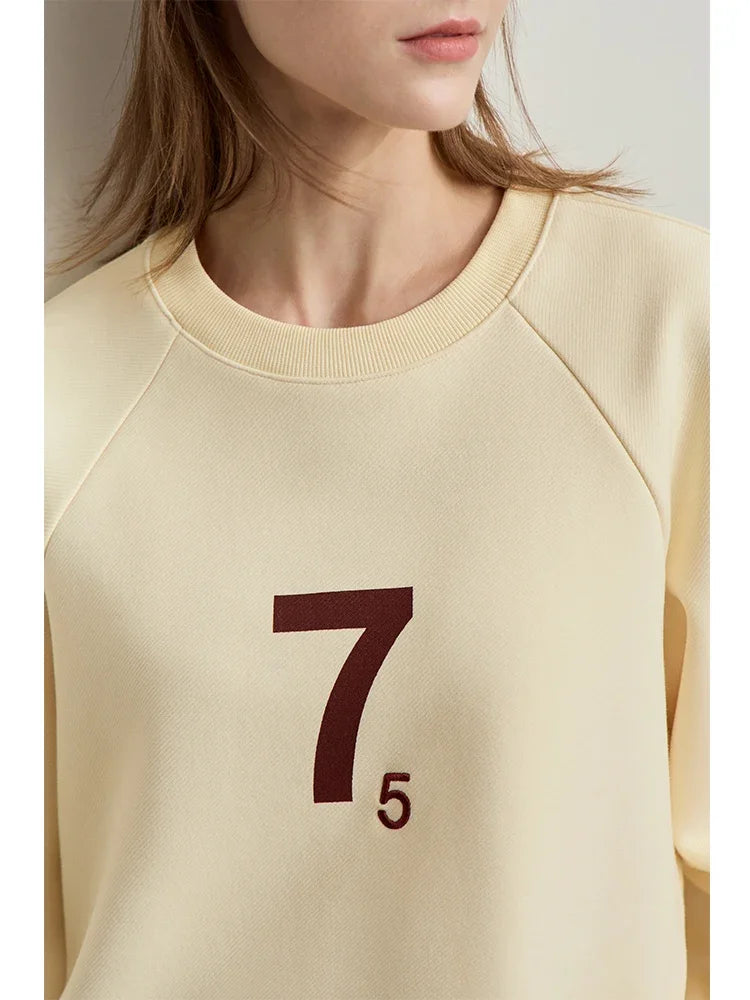 អាវយឺត Amii Minimalist Casual Pullover បោះពុម្ព O-Neck ឆ្នាំ ២០២៦ សម្លៀកបំពាក់កក់ក្តៅរដូវរងាសម្រាប់ស្ត្រី អាវរោមចៀមប៉ាក់រលុង 12444077