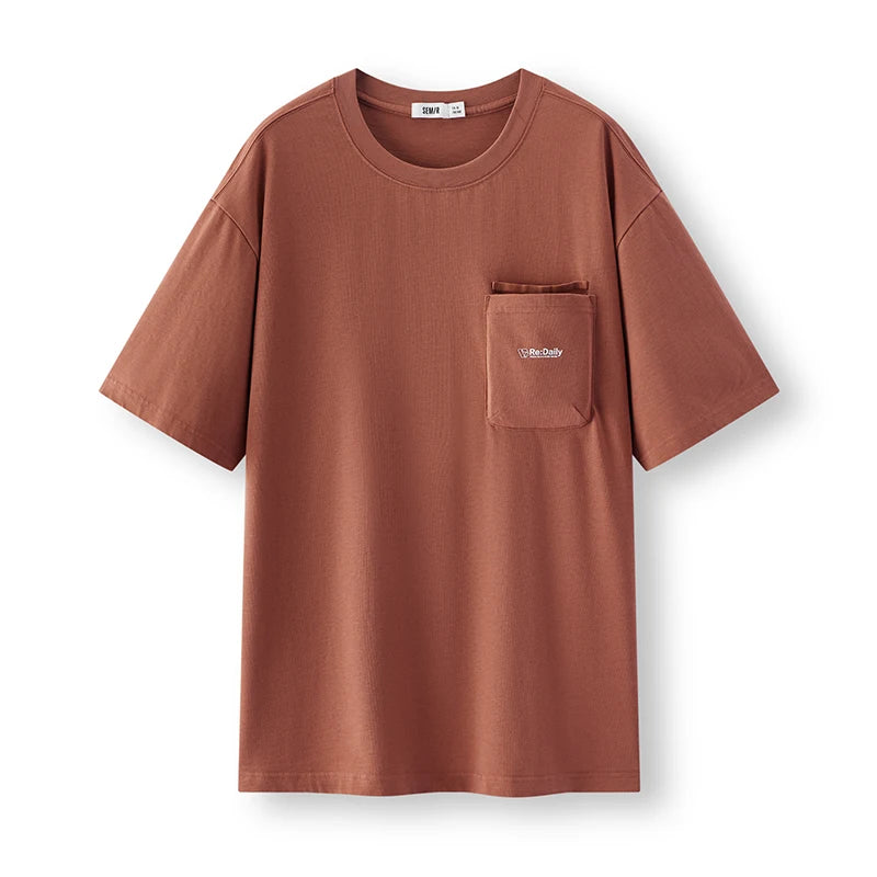 Semir Unisex Tshirt Heavyweight Mountain Style Loose Knit Short Sleeve Summer 2026 Versatile Urban Casual Style Top