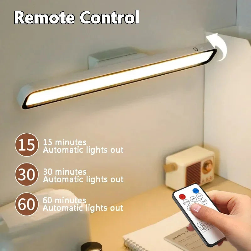LED Desk Lamps USB Rechargeable Night Light Stepless Dimming Table Lamp Hanging Magnetic Bedroom Table Reading Learning Lighting