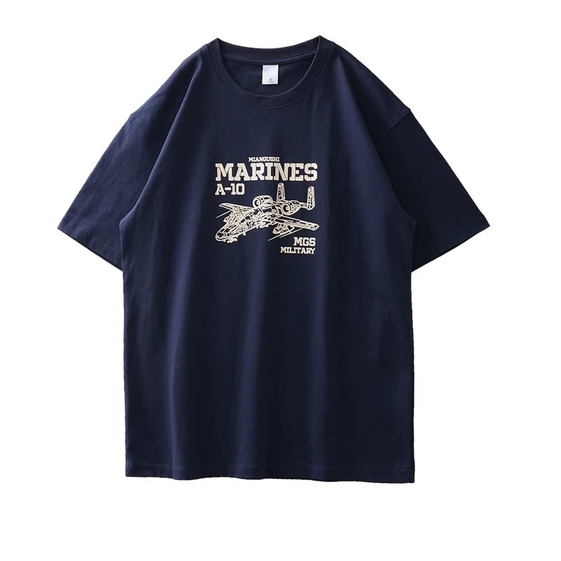 DUKEEN 320G Heavyweight Graphic T Shirts for Men Summer Oversized Pure Cotton Fighter Printed Crew Neck Tops Men's Clothing