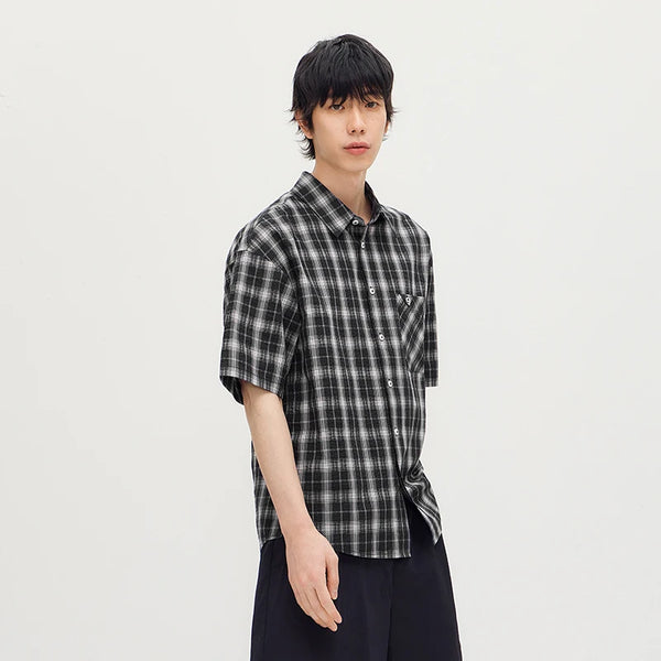 អាវបុរស Semir កប្បាស Plaid បែបបុរាណ ងាយស្រួលប្រើ ធម្មតា 2026 រដូវក្តៅ ទន់ មានខ្យល់ចេញចូល ម៉ូដប្រចាំថ្ងៃ ស្លៀកបានគ្រប់វ័យ