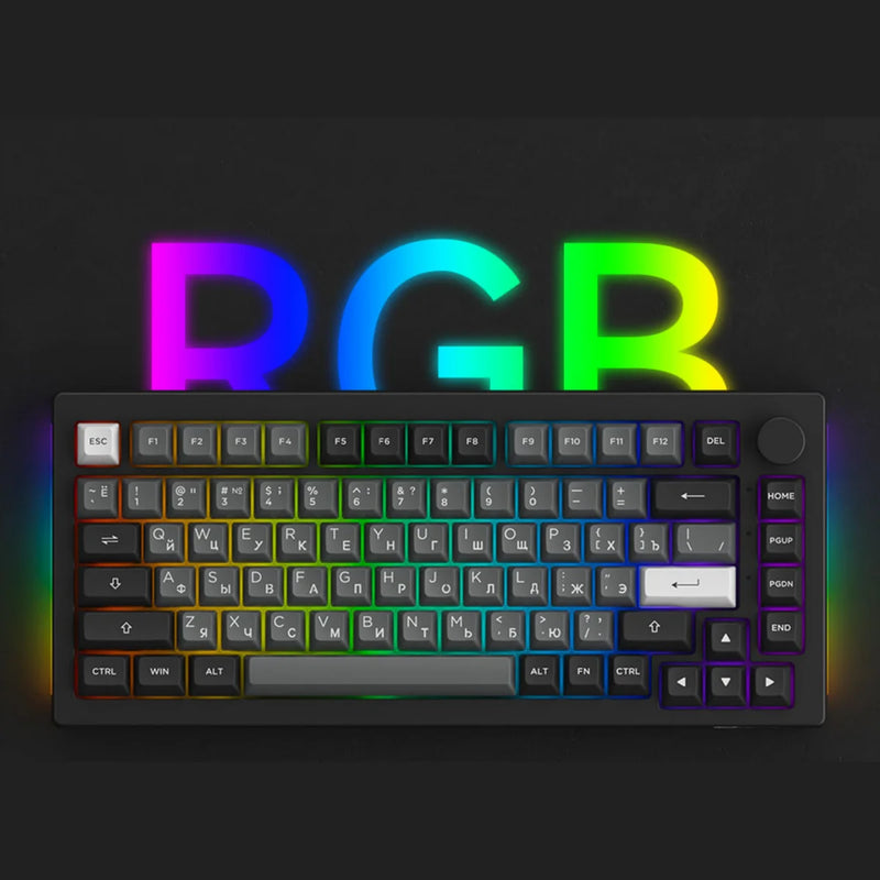 Akko 5075B Plus Mechanical Keyboard 75% ANSI ASA Profile Russian Keycaps RGB 2.4G&Blutooth Wireless/Wired Gaming Keyboard Gasket