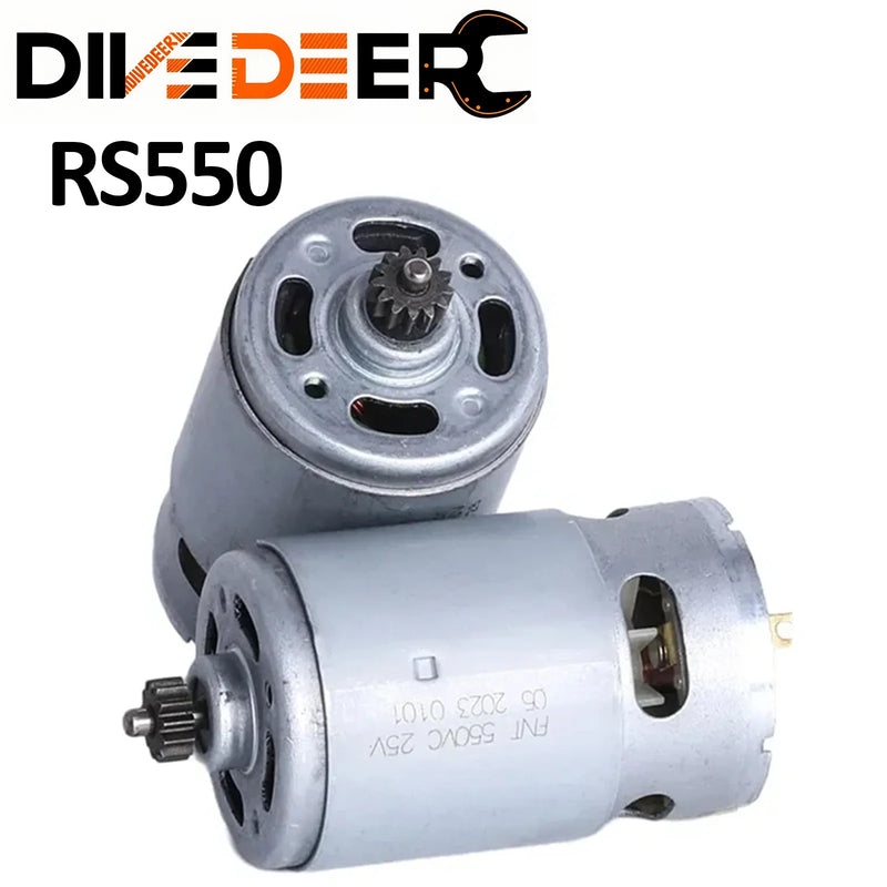 RS550 DC Motor 8.2mm /9.5mm 14 Teeth Gear Micro Motor 21V 25000RPM Electric Saw Motor for Rechargeable Hand Saw / Electric Drill