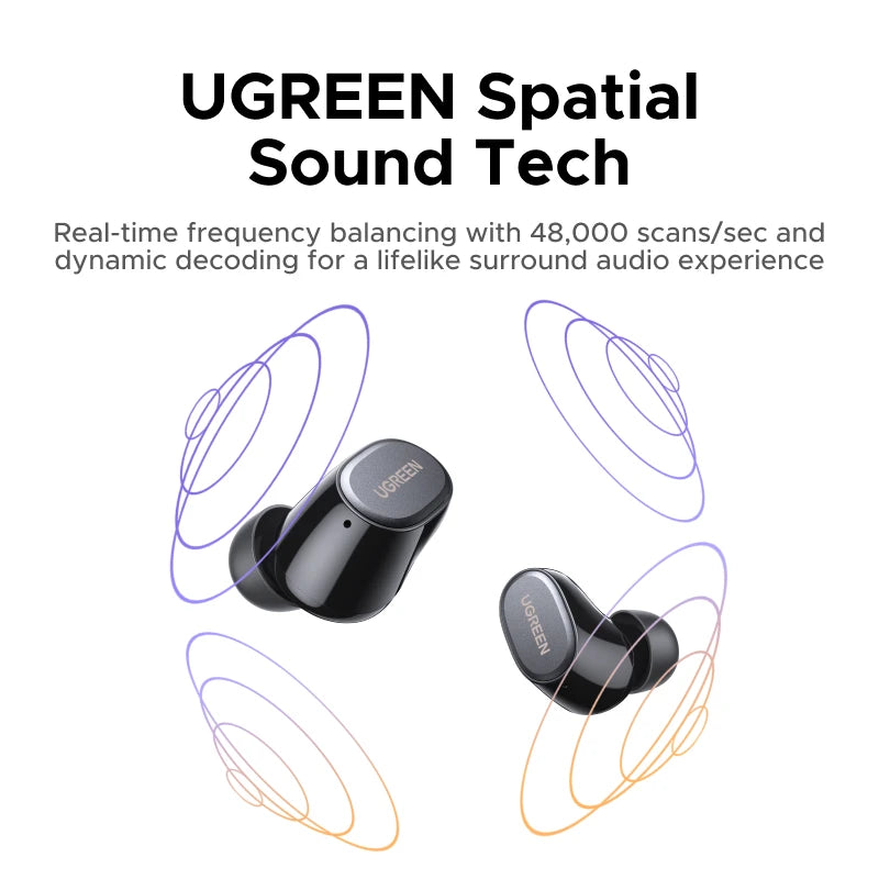 UGREEN Dots Wireless Earbuds Bluetooth 6.0 in Ear Buds Light Weight Headphones,Deep Bass Sound, 35H Play, Earphones With APP