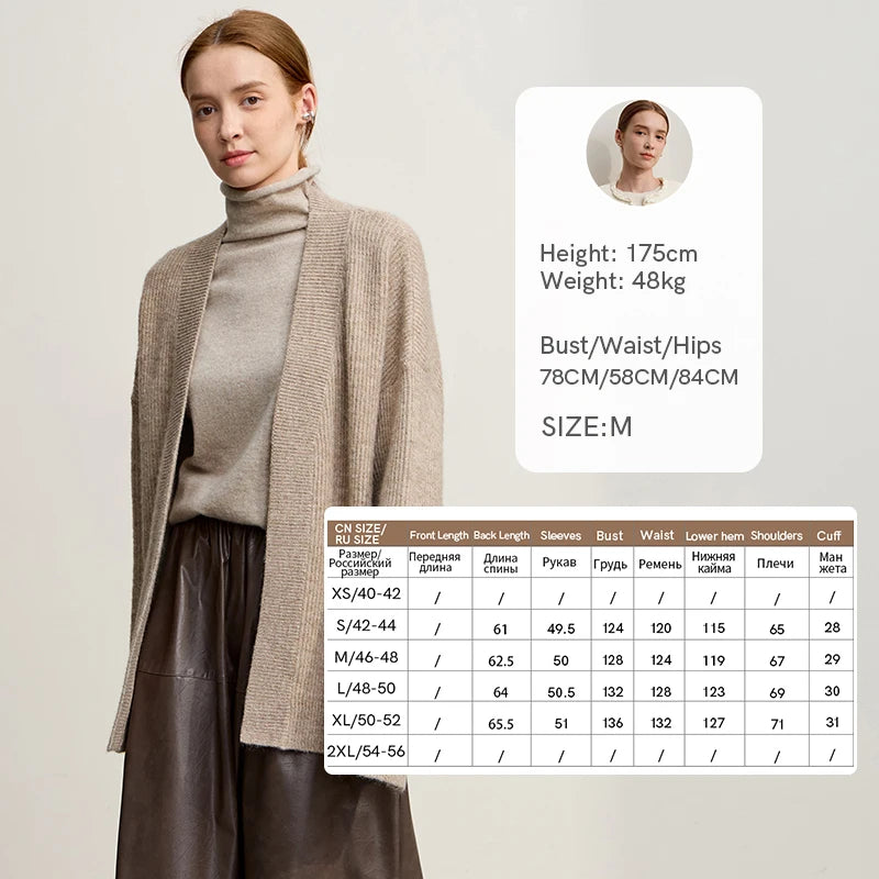 Amii Cardigan For Women 2026 Winter New Commuter V-neck Long Sleeve Sweater Cardigan Buckle-free Loose Casual Kni Top 12554077